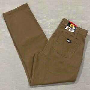 CAT Caterpillar Utility Work Pants Mens 34 x 34 Brown Flex Waistband Cell Pocket